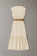 WRAP BELTED DRESS BEIGE-3