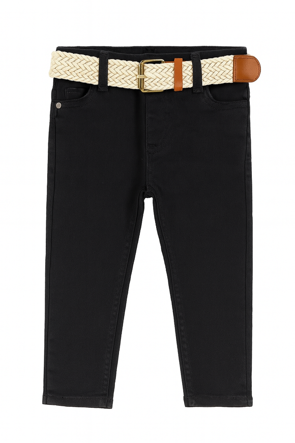 Black Belted 5 Pocket Jeans