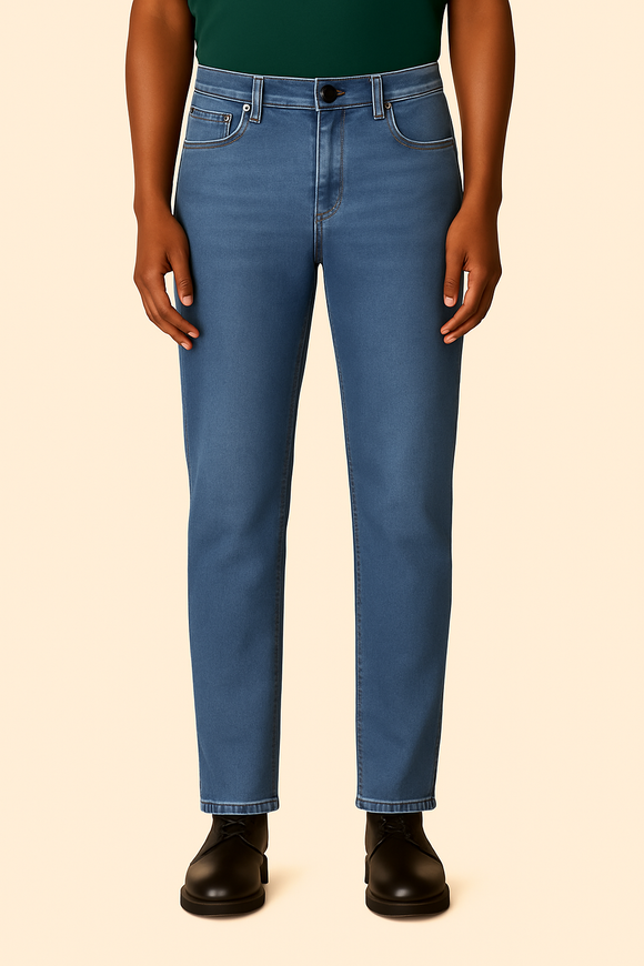 Light Wash Basic 5 Pocket Straight Fit Jeans Light Wash 32