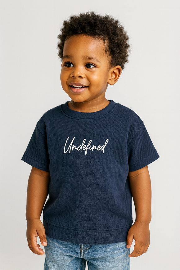 Junior Boys Sage Navy Jaquard T Shirt