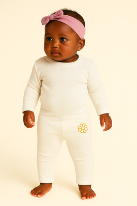 White Solid Leggings White