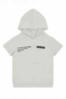 Junior Boys Grey Hoddie Short Sleeve T Shirt-2