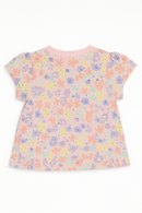 Pale Pink Floral All Over Print Short Sleeves Tee Pale Pink-3