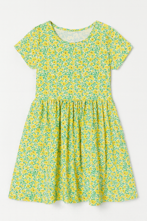 Yellow Floral Knitted Dress Assorted