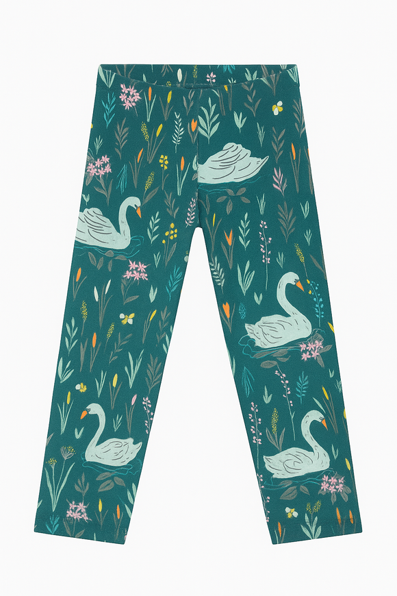 Olive All Over Print Leggings Green