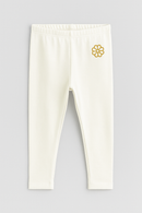 White Solid Leggings White-2