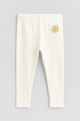 White Solid Leggings White - 0