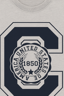 Grey Melange Graphic T Shirt-3