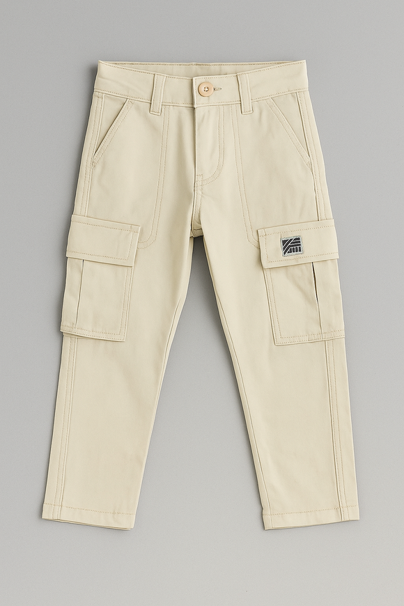 Beige Cargo Pocket Trouser Beige