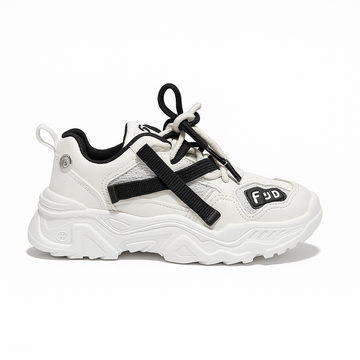 White Overlayed Chunky Sneakers