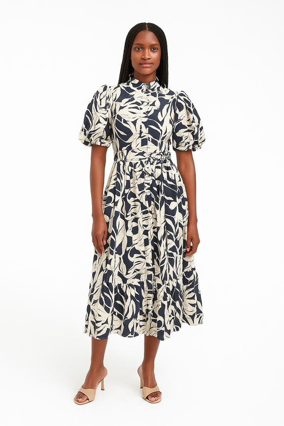 Assorted Belted Ruffle Dress