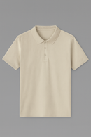 Solid Polo Shirt Beige-2
