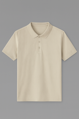 Solid Polo Shirt Beige - 0