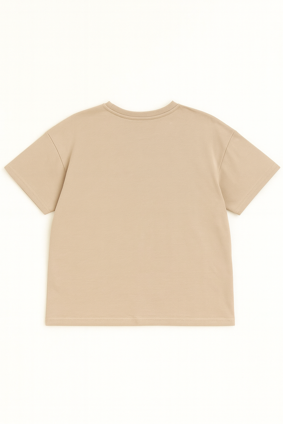 Beige Heart Oversize T Shirts Beige