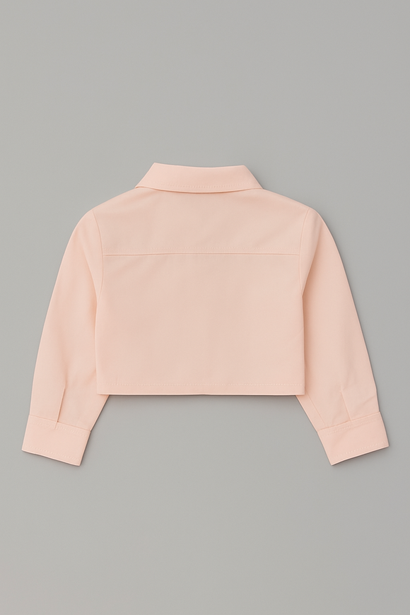 Pink Blouse With Button Front Pale Pink