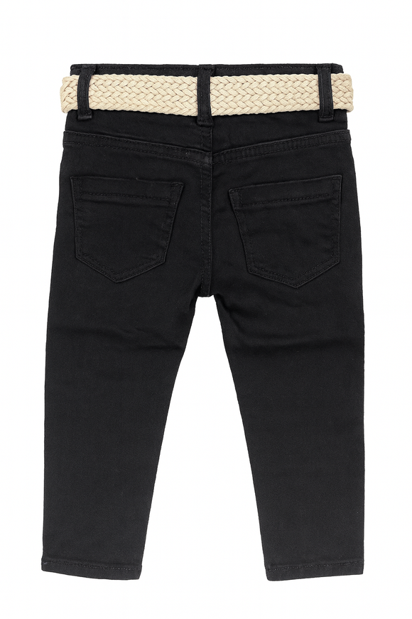 Black Belted 5 Pocket Jeans