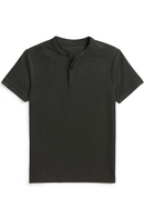 Mandrain Collar Polo Shirt Charcoal-2