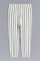 White Navy Stripes Knitted Pants Assorted-3