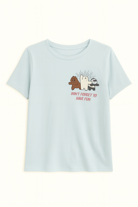 Blue We Bare Bears Printed T Shirt Blue - 0