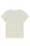 White Striped Jacquard Henley Tshirt-3