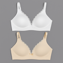 Nude Ivory Laced 2 Pack Nursing Bras