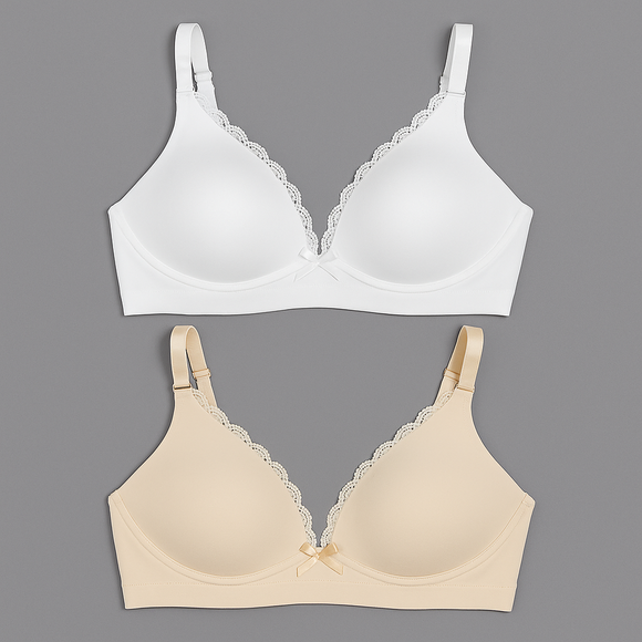 Nude Ivory Laced 2 Pack Nursing Bras