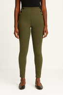 Olive Criss Cross Elastic Waistband Legging-1