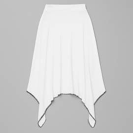 HANKY HEM CONTRAST SKIRT IVORY - 0
