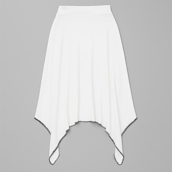 HANKY HEM CONTRAST SKIRT IVORY