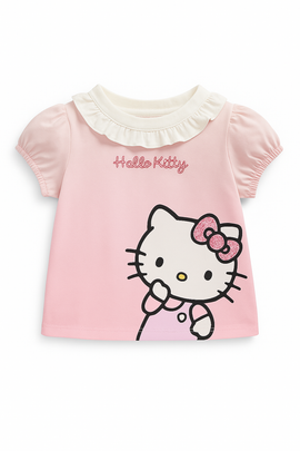White Hello Kitty Peterpan Collar T Shirt - 0
