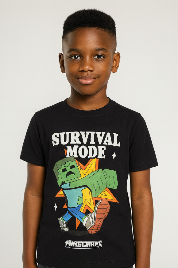 Black Minecraft T Shirt Black