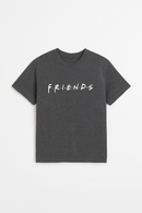 Charcoal Friends Oversized Printed T Shirt-3