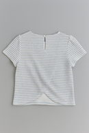 Blue Allover Stripes Casual Sets Blue-4