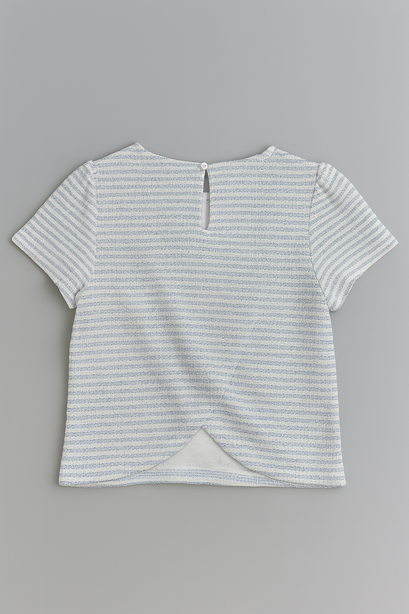 Blue Allover Stripes Casual Sets Blue