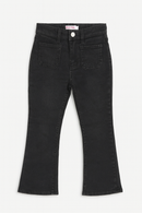 Black Wash Flared Hem Jeans With Front Pocket-2