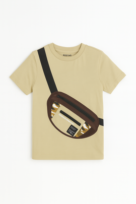 Boys Junior Brown T Shirt With Bag - 0