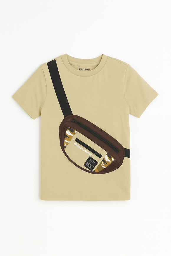 Boys Junior Brown T Shirt With Bag