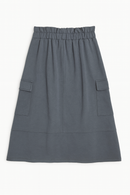 Mid Grey Knitted Cargo Pocket Knitted Skirts-3