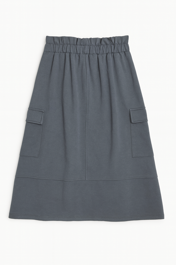 Mid Grey Knitted Cargo Pocket Knitted Skirts