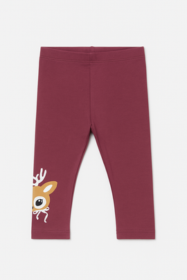 Plum Placement Print Leggings Mauve