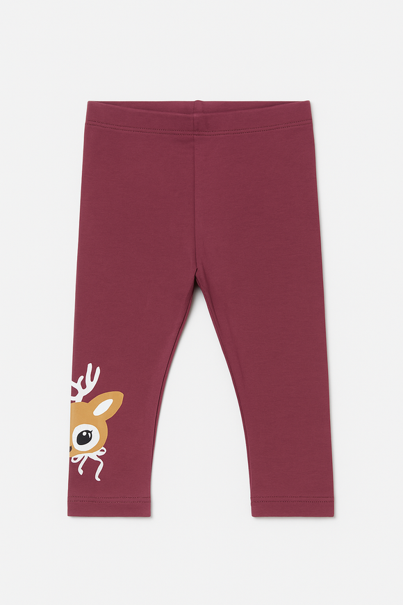 Plum Placement Print Leggings Mauve