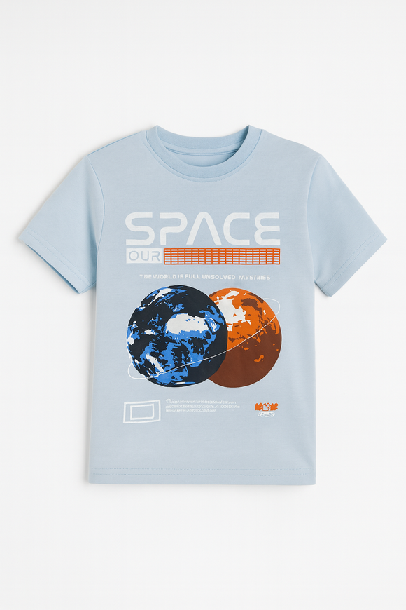 Blue Space T Shirt And Long Pant Pyjama Set