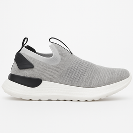 Grey Knitted Slip On Mid Grey