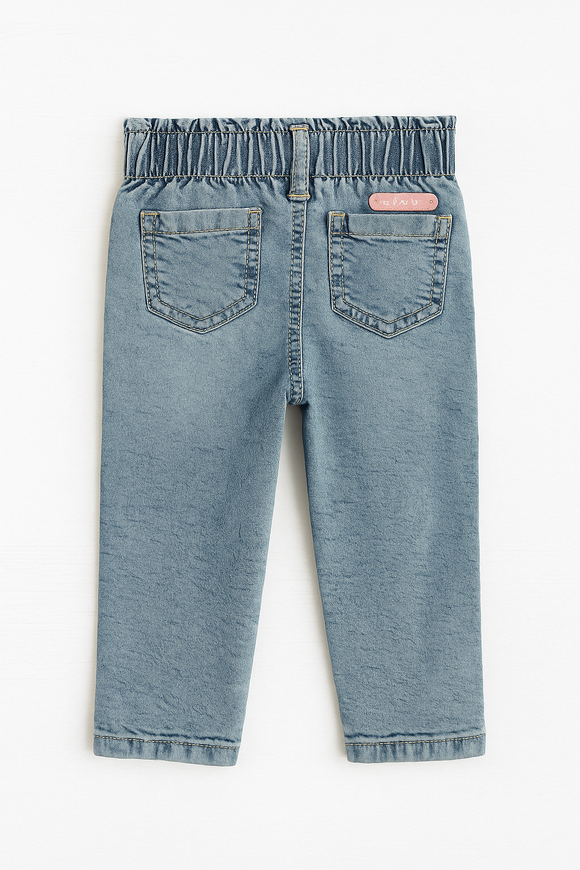 Blue Paperbag Waist Band Jeans Blue