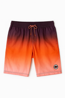 Red Gradient Printed Shorts Red-2