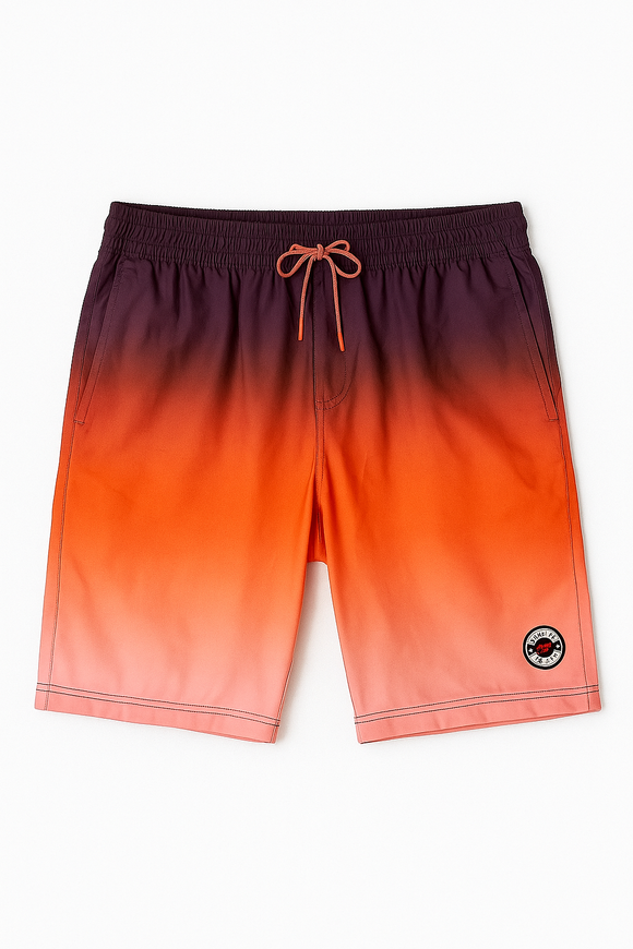 Red Gradient Printed Shorts Red