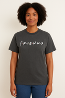 Charcoal Friends Oversized Printed T Shirt-1