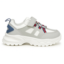 Grey Material Block Sneakers-1