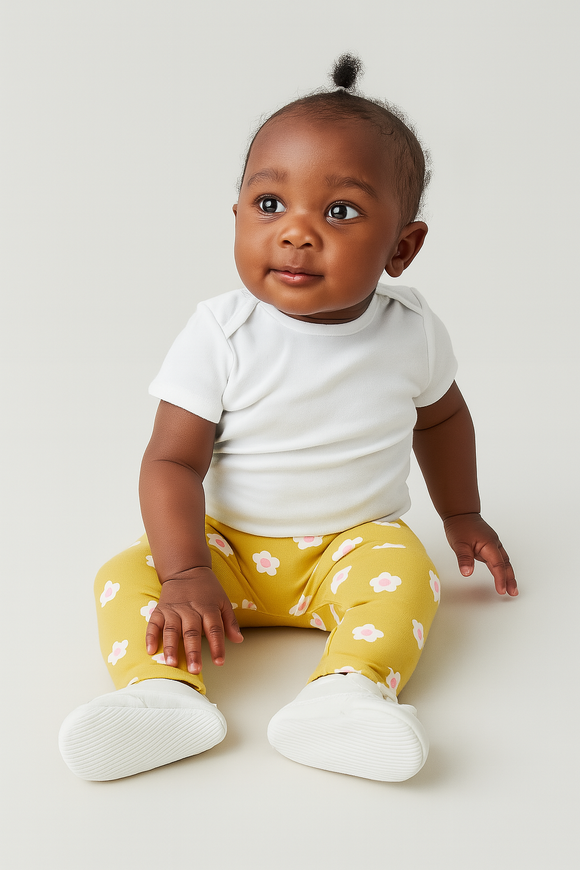 Mustard Floral All Over Print Leggings Mustard