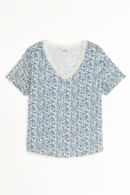 Brown Blue Floral Table Pyjama Set-2